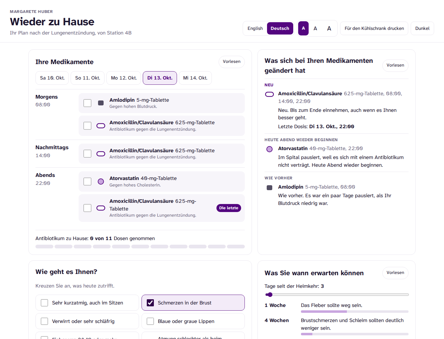 The same page in Austrian German